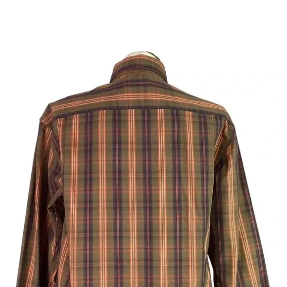 CE Schmidt Workwear Shirt Men L Green Plaid Cotton Blend Button Down Pocket - Picture 6 of 7